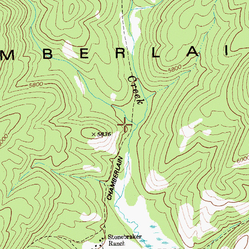 Topographic Map of Game Creek, ID