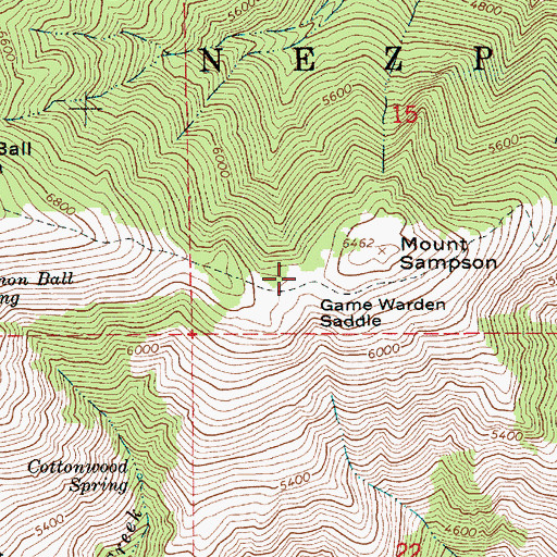 Topographic Map of Game Warden Saddle, ID