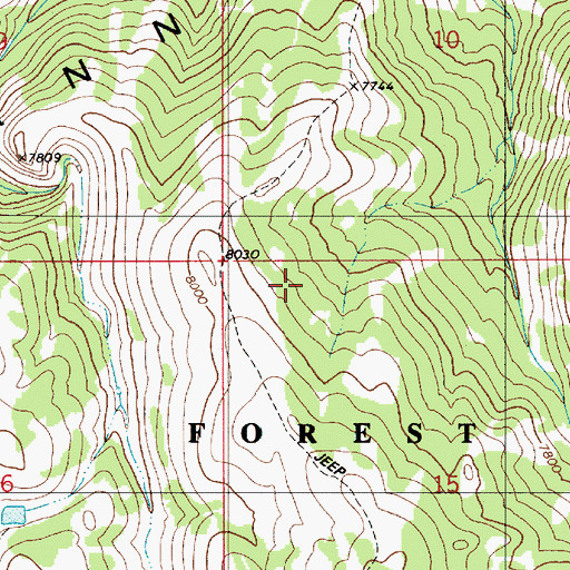 Topographic Map of Gannett Hills, WY