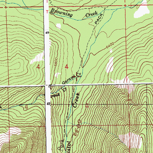 Topographic Map of Garand Creek, ID