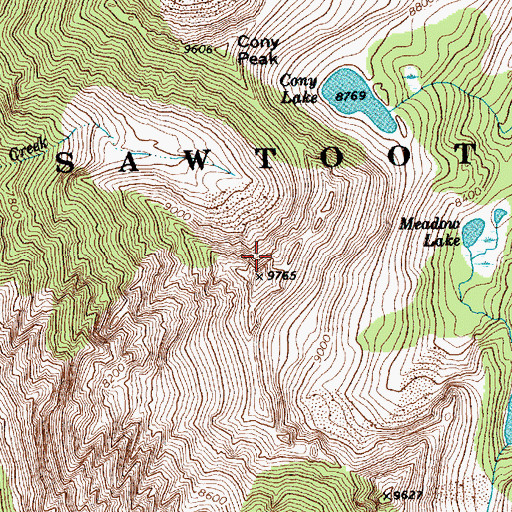 Topographic Map of Garden Creek, ID