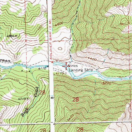Topographic Map of Garden Creek, ID