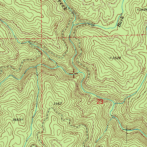 Topographic Map of Garden Creek, ID