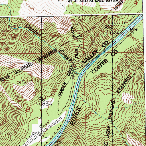 Topographic Map of Garden Creek, ID