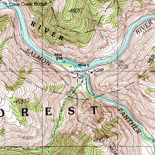 Topographic Map of Garden Creek, ID