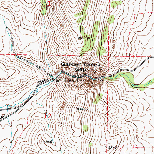 Topographic Map of Garden Creek Gap, ID