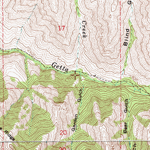 Topographic Map of Garden Gulch, ID