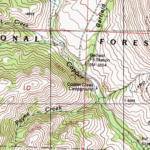 Topographic Map of Garfield Canyon, ID