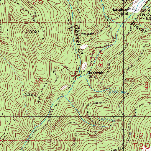 Topographic Map of Garnet Creek, ID