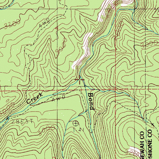 Topographic Map of Garveson Creek, ID