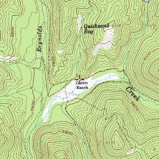 Topographic Map of Gattin Ranch, ID