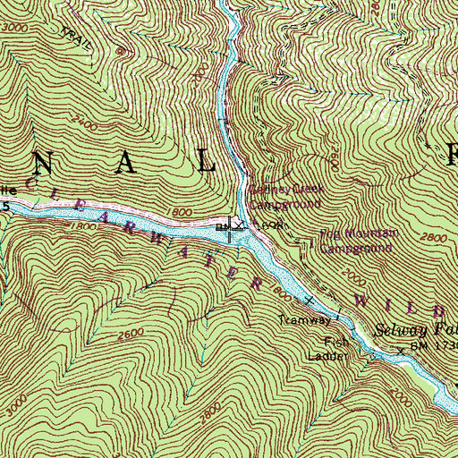 Topographic Map of Gedney Creek, ID