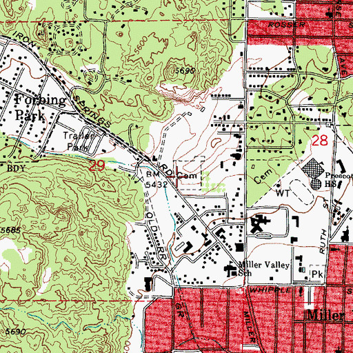 Topographic Map of Arizona Pioneers Home Cemetery, AZ