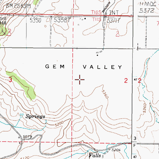 Topographic Map of Gem Valley, ID