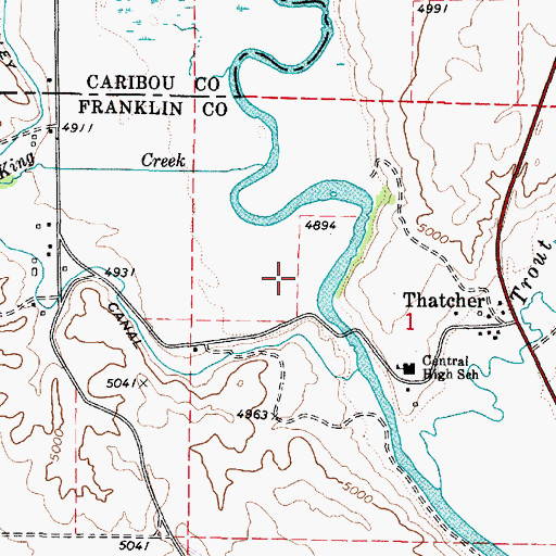 Topographic Map of Gentile Valley, ID