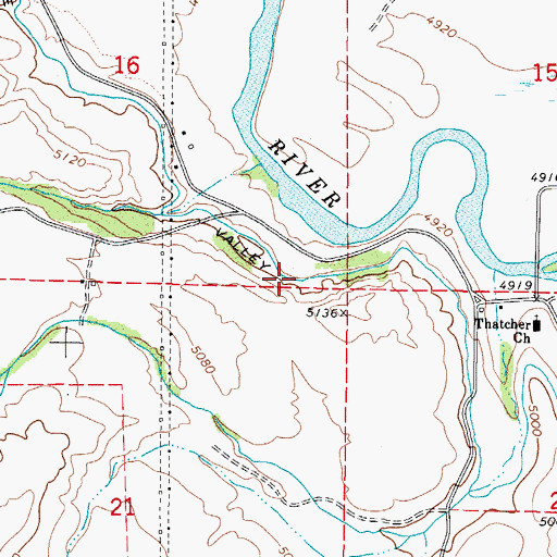Topographic Map of Gentile Valley Canal, ID