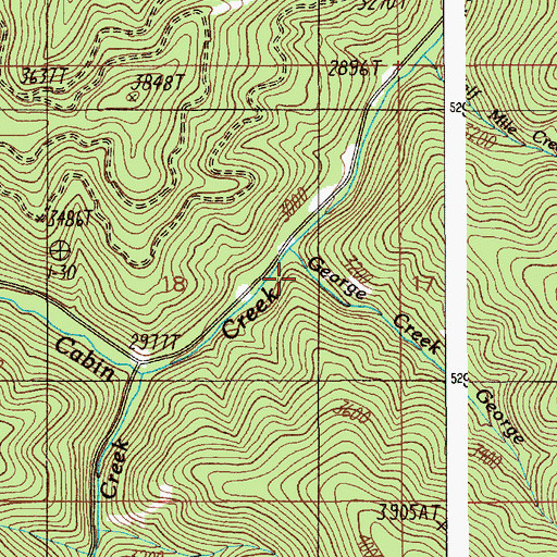 Topographic Map of George Creek, ID