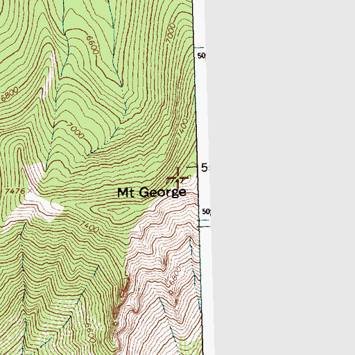 Topographic Map of Mount George, ID