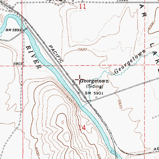 Topographic Map of Georgetown Creek, ID