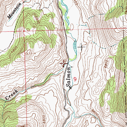 Topographic Map of Germania Creek, ID