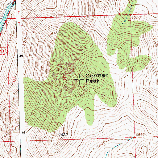 Topographic Map of Germer Park, ID
