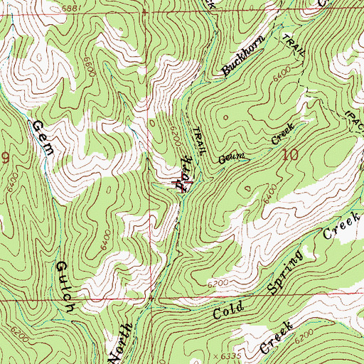 Topographic Map of Geum Creek, ID