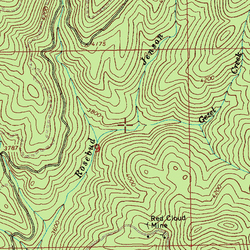 Topographic Map of Gezel Creek, ID