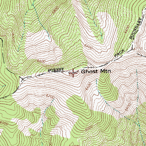 Topographic Map of Ghost Mountain, ID