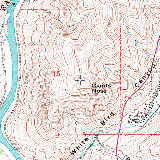 Topographic Map of Giants Nose, ID