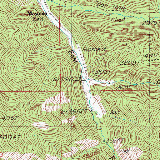 Topographic Map of Gilbert Creek, ID