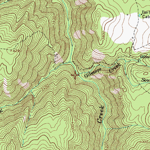 Topographic Map of Gilmore Creek, ID