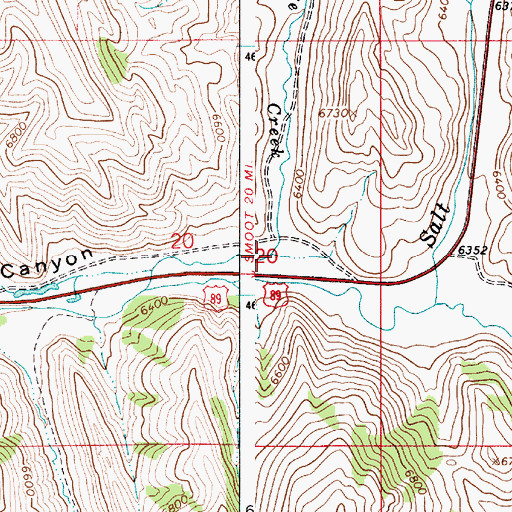Topographic Map of Giraffe Creek, WY