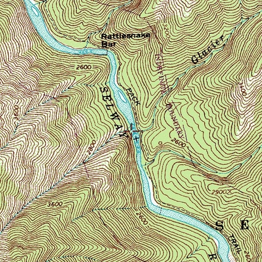 Topographic Map of Glacier Creek, ID