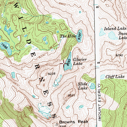 Topographic Map of Glacier Lake, ID
