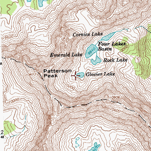 Topographic Map of Glacier Lake, ID