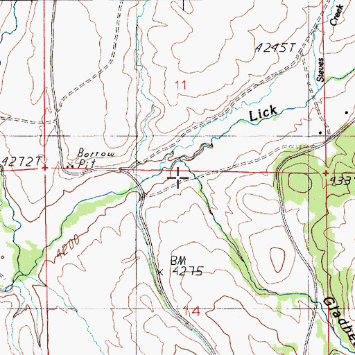 Topographic Map of Gladheart Gulch, ID