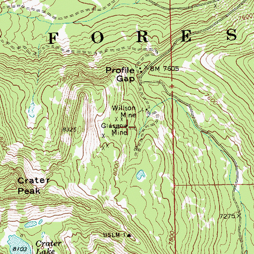Topographic Map of Glasgow Mine, ID
