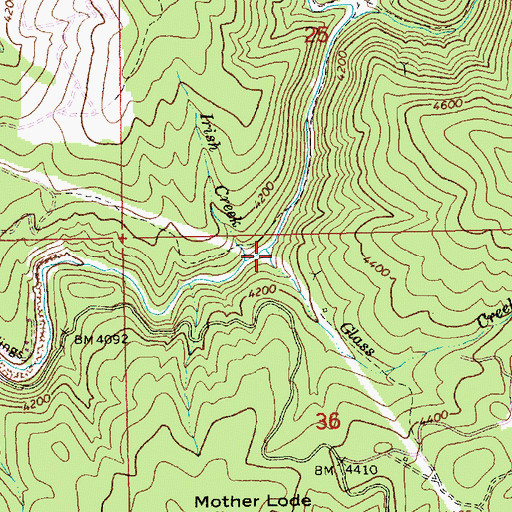 Topographic Map of Glass Creek, ID