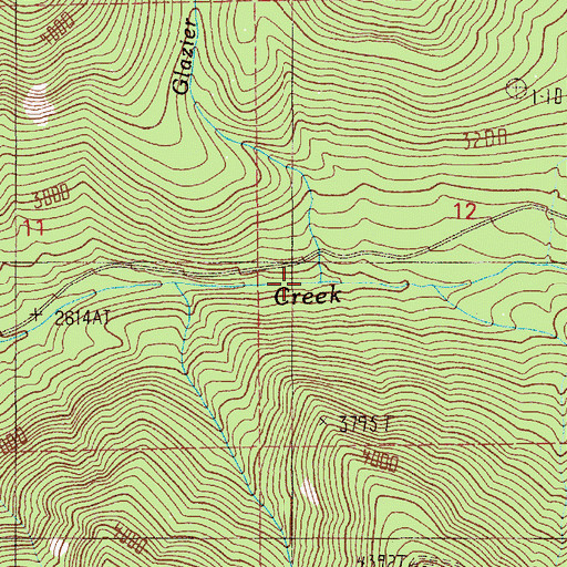 Topographic Map of Glazier Creek, ID