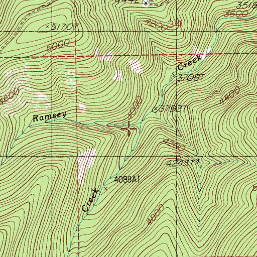 Topographic Map of Glen Creek, ID