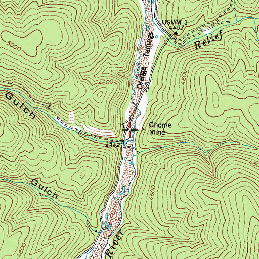 Topographic Map of Gnome Mine, ID