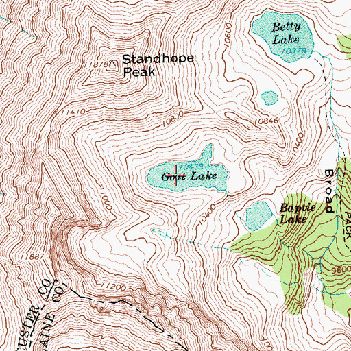Topographic Map of Goat Lake, ID