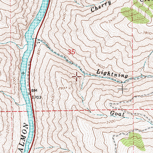 Topographic Map of Goat Creek, ID