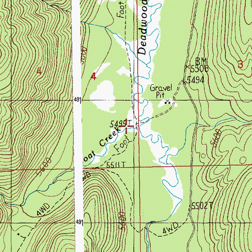 Topographic Map of Goat Creek, ID