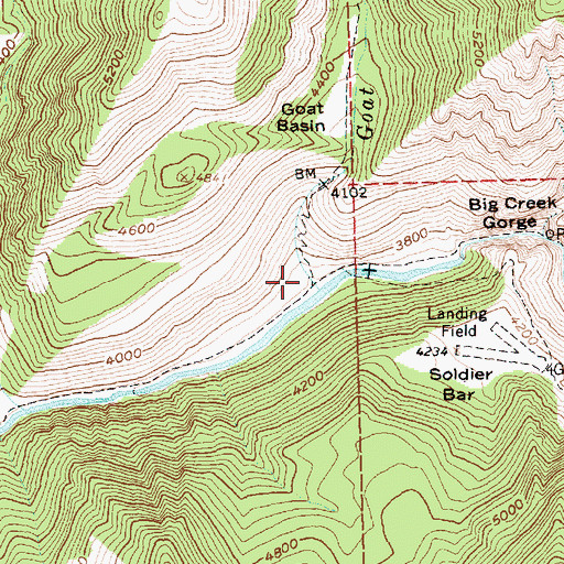 Topographic Map of Goat Creek, ID