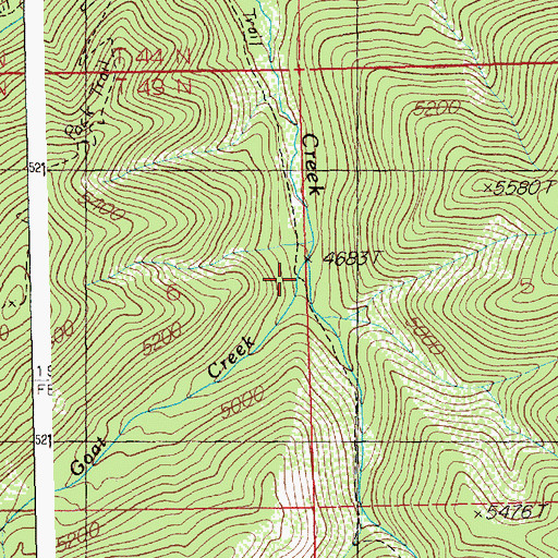 Topographic Map of Goat Creek, ID
