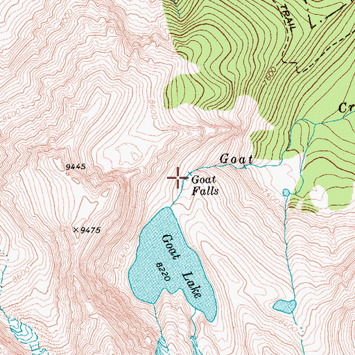 Topographic Map of Goat Falls, ID