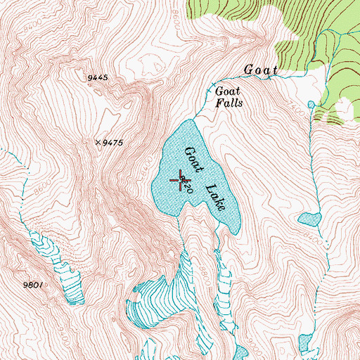 Topographic Map of Goat Lake, ID
