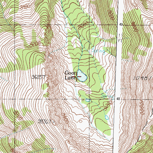 Topographic Map of Goat Lake, ID