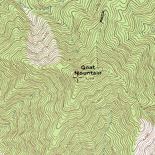 Topographic Map of Goat Mountain, ID